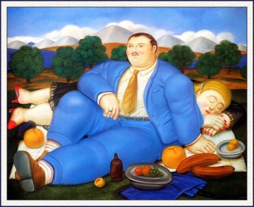 La sieste Fernando Botero Peinture à l'huile
